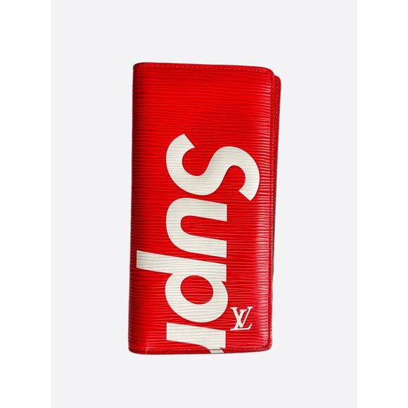 Louis Vuitton Supreme Red & White EPI Brazza Wallet - Picture 1 of 4